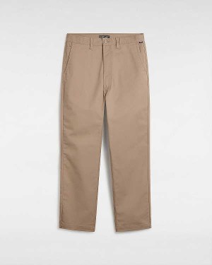 Beige Men Vans Authentic Chino Relaxed Pants Canada | VN5876019