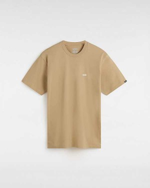 Beige Men Vans Left Chest Logo T Shirts Canada | VN2394781