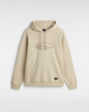 Beige Men Vans Oval Loose Hoodie Canada | VN0185647