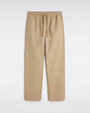 Beige Men Vans Range Relaxed Elastic Pants Canada | VN5903617