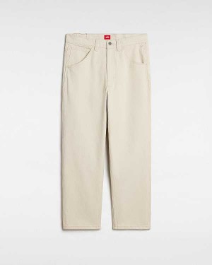 Beige Men Vans Skate Check Pants Canada | VN8039145
