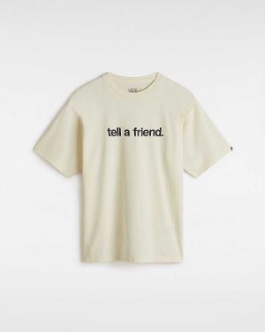 Beige Men Vans Tell a Friend T Shirts Canada | VN1075623