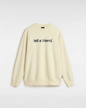 Beige Women Vans Tell a Friend Crew Sweatshirt Canada | VN3409872