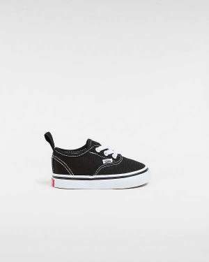 Black Kids' Vans Authentic Elastic Lace (1-4 years) Sneakers Canada | VN2094785