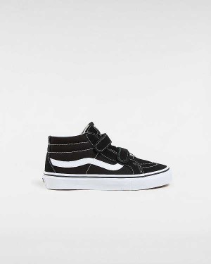 Black Kids' Vans Sk8-Mid Reissue Hook And Loop (8-14+ years) Sneakers Canada | VN7210538