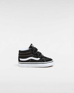 Black Kids' Vans Sk8-Mid Reissue Hook and Loop (1-4 Years) Sneakers Canada | VN8431675