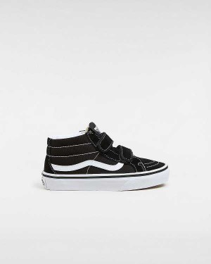 Black Kids' Vans Sk8-Mid Reissue Hook and Loop (4-8 years) Sneakers Canada | VN1280953