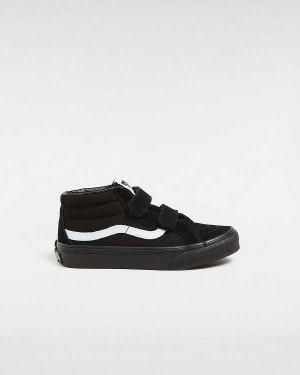 Black Kids' Vans Sk8-Mid Reissue Hook and Loop (4-8 years) Sneakers Canada | VN0471396