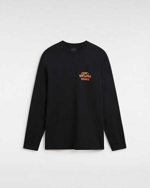 Black Men Vans Bouya Long Sleeve T Shirts Canada | VN8921603