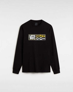 Black Men Vans Hi Stretch Long Sleeve T Shirts Canada | VN9483105