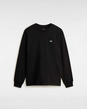 Black Men Vans Left Chest Embroidered Logo T Shirts Canada | VN5324807