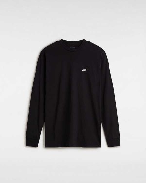 Black Men Vans Left Chest Hit Long Sleeve T Shirts Canada | VN1658402