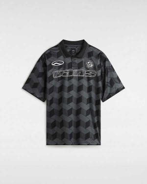 Black Men Vans Rigsby Soccer Polo Shirt Canada | VN9076385