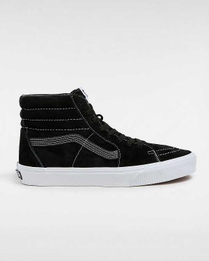 Black Men Vans Sk8-Hi Pig Suede Skate Shoes Canada | VN1836472