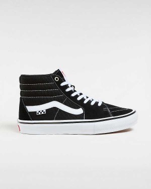Black Men Vans Sk8-Hi Skate Shoes Canada | VN8359146
