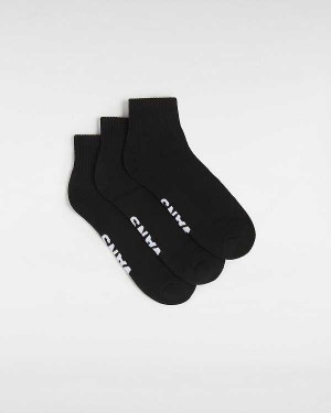 Black Unisex Vans Classic Ankle (3 Pair) Socks Canada | VN2045961