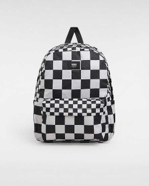 Black Unisex Vans Old Skool Check Backpacks Canada | VN5640813