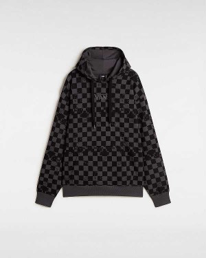 Black Women Vans Allover Check Hoodie Canada | VN3482915