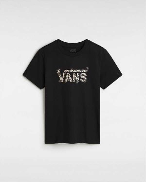 Black Women Vans Animalier Crew T Shirts Canada | VN9186403