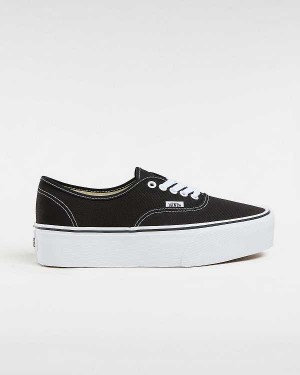 Black Women Vans Authentic Platform Shoes Canada | VN8610245