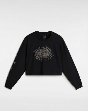 Black Women Vans Breaker Long Sleeve T Shirts Canada | VN4705291