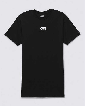 Black Women Vans Center Vee Tee Dress Canada | VN2910368