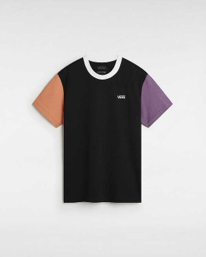 Black Women Vans Colorblock Boyfriend Fit T Shirts Canada | VN0269157
