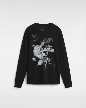 Black Women Vans Damask Long Sleeve T Shirts Canada | VN5027638