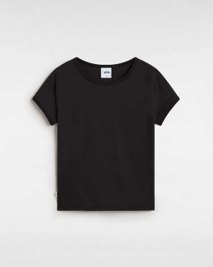 Black Women Vans Premium Short Sleeve Baby T Shirts Canada | VN2190376