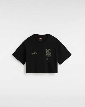 Black Women Vans Skate difficult to love T Shirts Canada | VN7980162