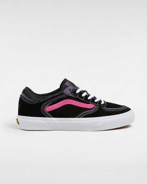 Black / Pink Men Vans Rowley Skate Shoes Canada | VN9627431