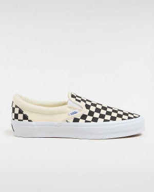 Black / White Women Vans Premium 98 Slip On Shoes Canada | VN5293761