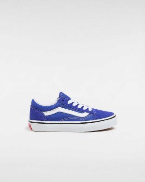 Blue Kids' Vans Old Skool (4-8 Years) Sneakers Canada | VN2031586