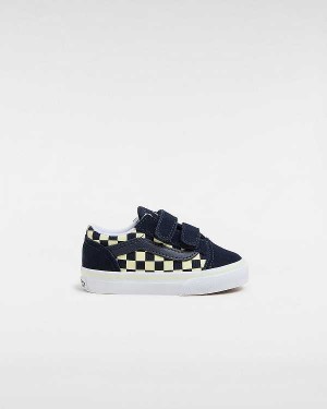 Blue Kids' Vans Old Skool Hook and Loop Glow (1-4 Years) Sneakers Canada | VN2546831