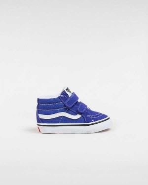 Blue Kids' Vans Sk8-Mid Reissue Hook and Loop (1-4 Years) Sneakers Canada | VN5043782