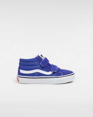 Blue Kids' Vans Sk8-Mid Reissue Hook and Loop (4-8 years) Sneakers Canada | VN4893610