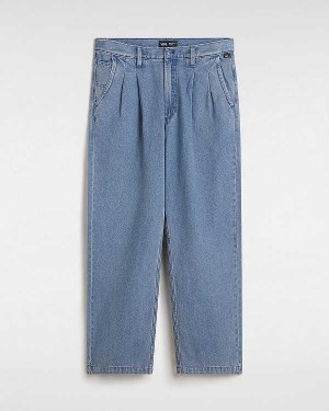 Blue Men Vans Authentic Chino Loose Tapered Pleated Pants Canada | VN3481069