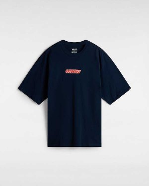 Blue Men Vans Retro Hook and Loop T Shirts Canada | VN9514207