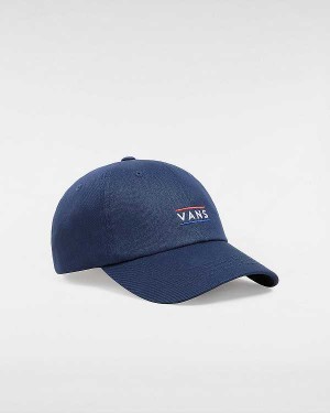 Blue Unisex Vans Half Box Curved Bill Jockey Hats Canada | VN8465173