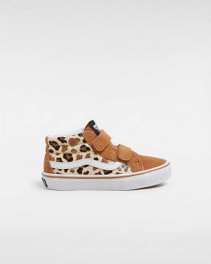 Brown Kids' Vans Sk8-Mid Reissue Hook and Loop (4-8 years) Sneakers Canada | VN6847521