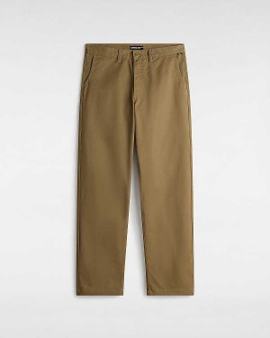 Brown Men Vans Authentic Chino Loose Pants Canada | VN8354601
