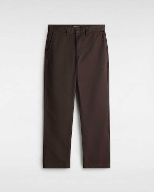 Brown Men Vans Authentic Chino Relaxed Pants Canada | VN4350986