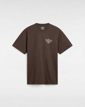 Brown Men Vans Club House T Shirts Canada | VN9273148