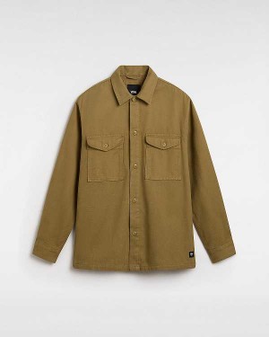 Brown Men Vans Coldgroove Shacket Shirts Canada | VN3946158
