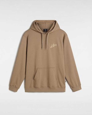 Brown Men Vans Dettori Loose Hoodie Canada | VN8601425