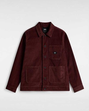 Brown Men Vans Drill Chore Corduroy Jacket Canada | VN0236781