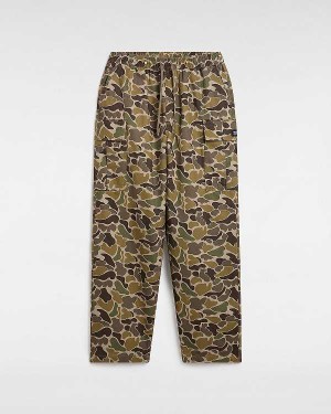 Brown Men Vans Range Cargo Baggy Tapered Elastic Pants Canada | VN3958267
