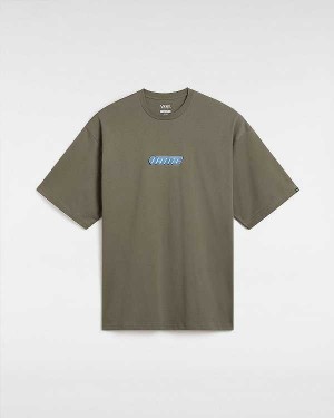 Brown Men Vans Retro Hook and Loop T Shirts Canada | VN7235904