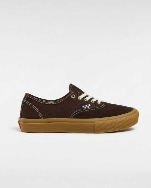 Brown Men Vans Skate Authentic Sneakers Canada | VN7395621