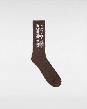 Brown Unisex Vans Pursuit Crew (1 Pair) Socks Canada | VN6813472